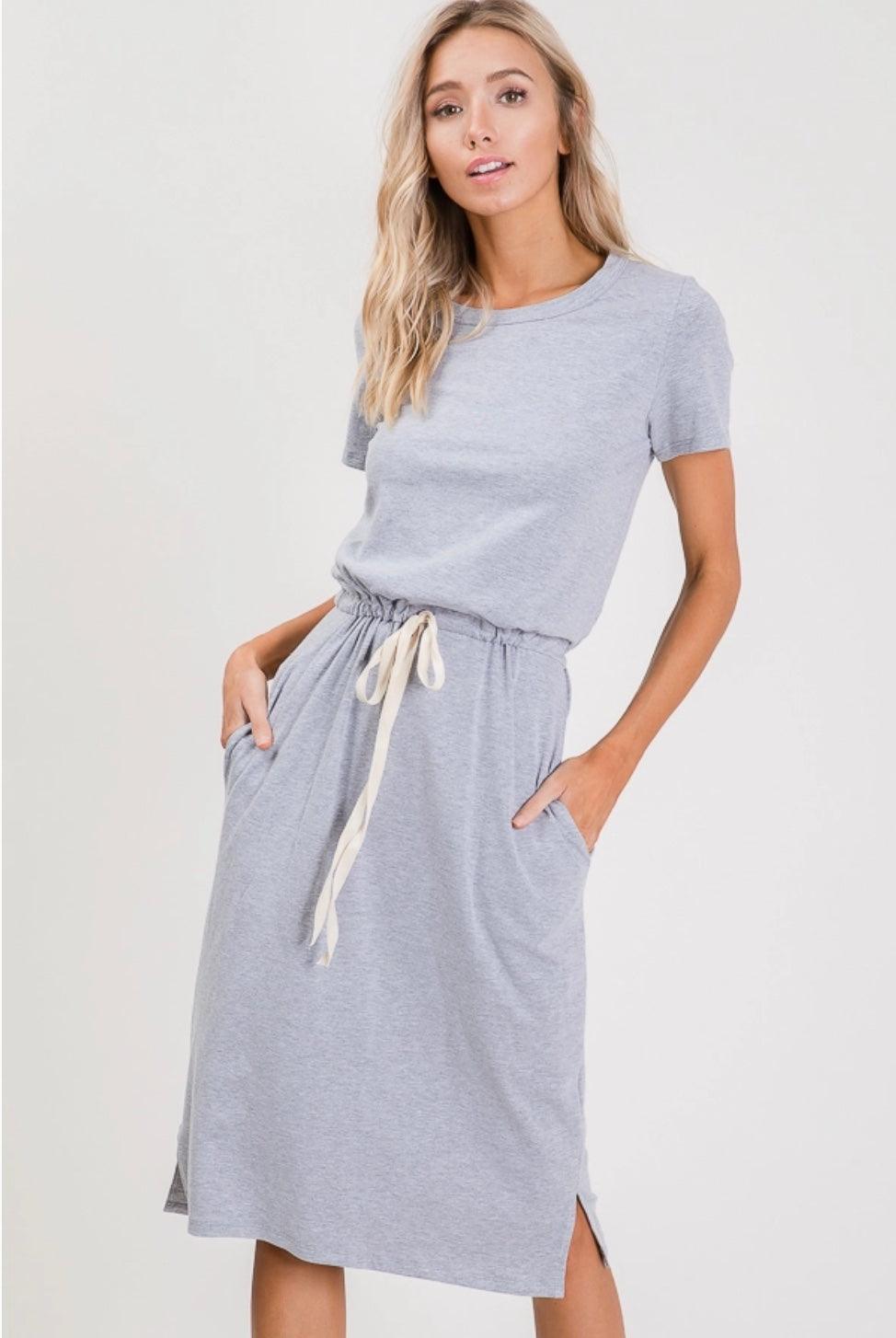 T-Shirt Dress in Grey - Made in USA - Kin Trading Post