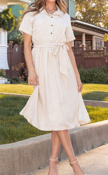 barrington linen dress Hobbs London Barrington Tie Waist Midi Dress in Meadow Green at Nordstrom, Size 10