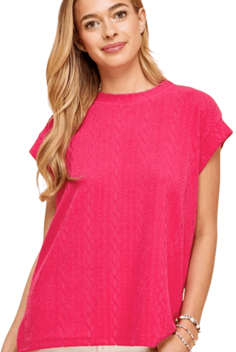 Knit Sweater Short Sleeve Top - Made in USA - Kin Trading Post