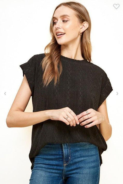 Knit Sweater Short Sleeve Top - Made in USA - Kin Trading Post
