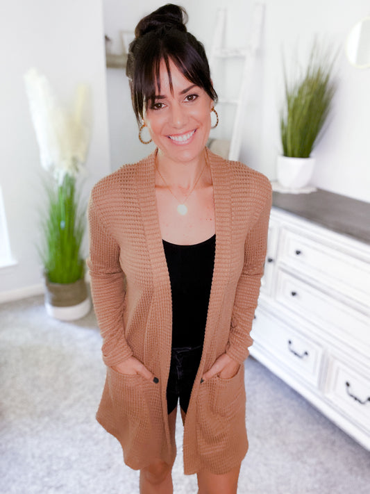 Taupe Cardigan with Pockets