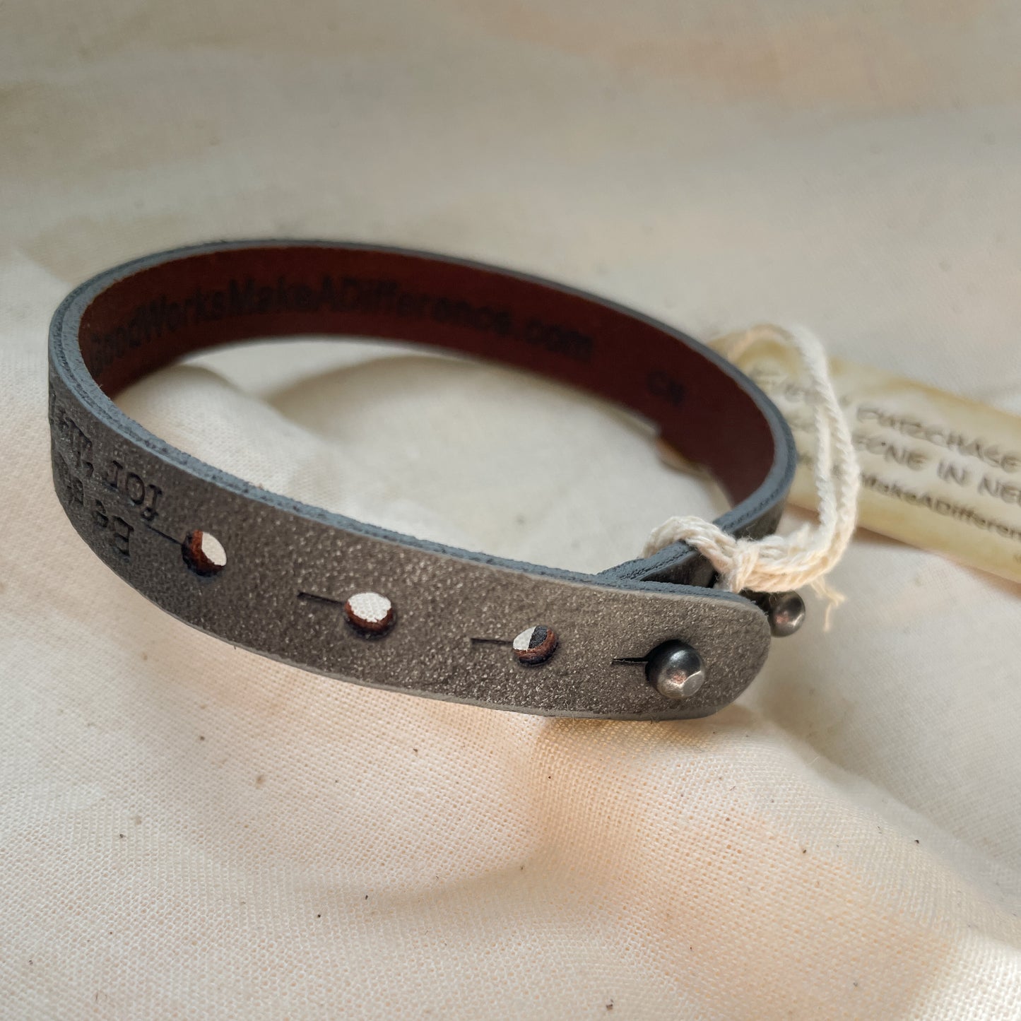 Unisex, fits 7-9" wrist, Leather Scripture Verse Bracelet, Kin Trading Post