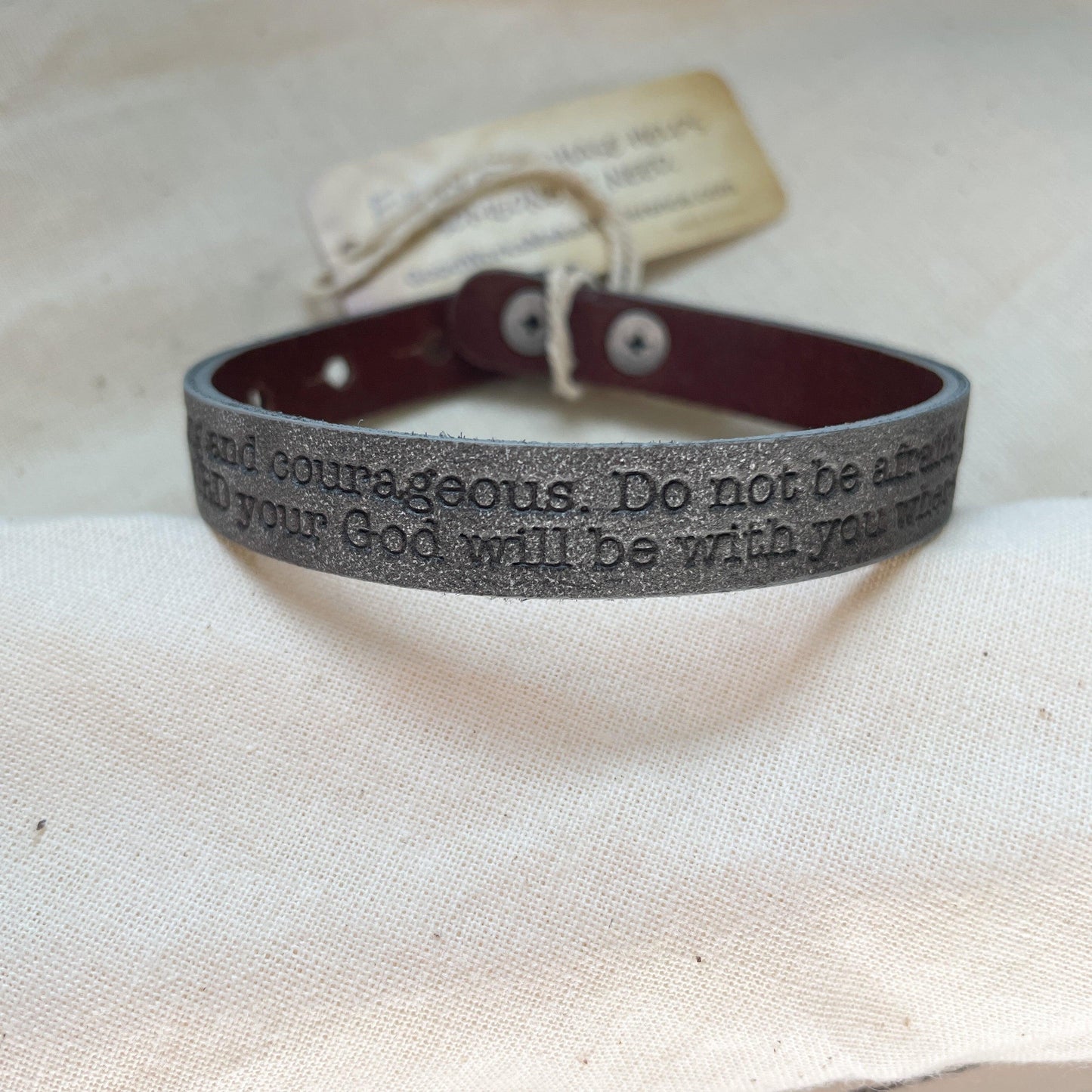Scripture Engraved Leather Bracelet (Unisex) - Kin Trading Post