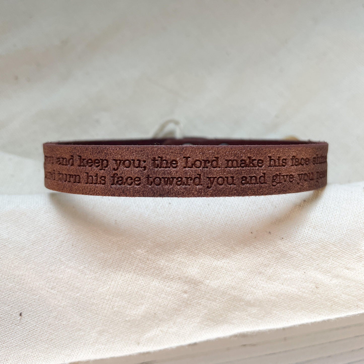 Scripture Engraved Leather Bracelet (Unisex) - Kin Trading Post
