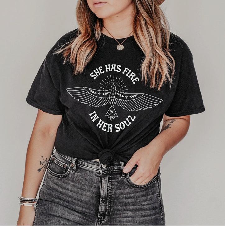 Fire in Her Soul Women T-Shirt - Kin Trading Post