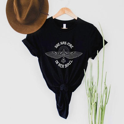 Fire in Her Soul Women T-Shirt - Kin Trading Post