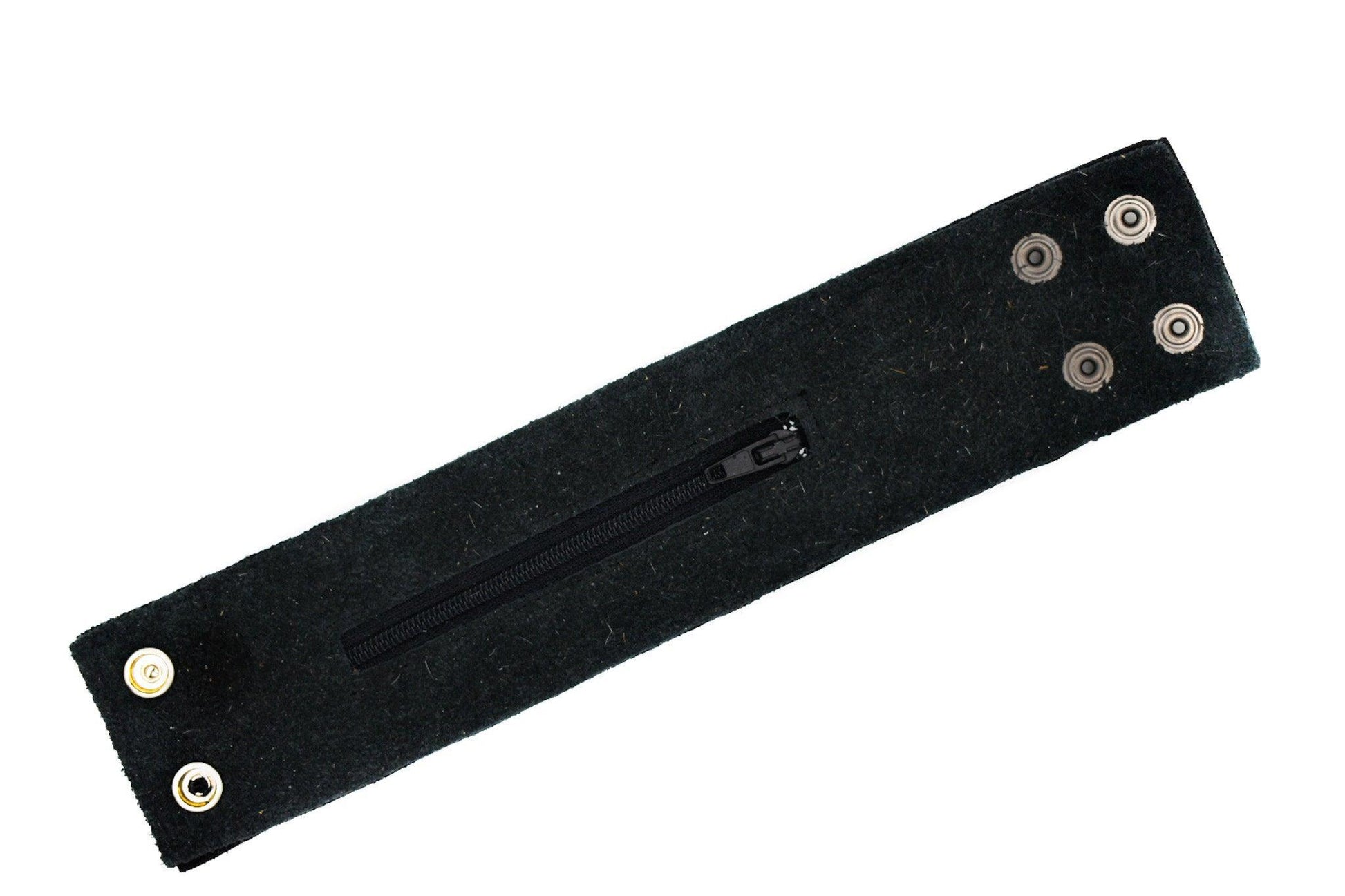 Leather Cuff with Zipper - Made in USA - Kin Trading Post