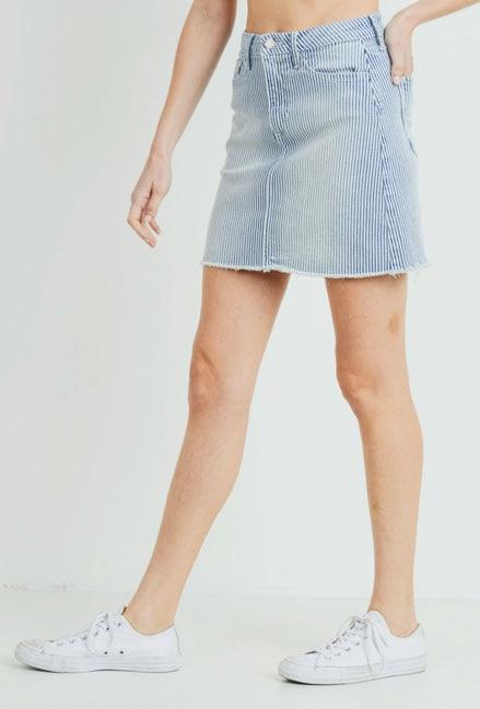 Whitewash Blue Jean Short Skirt - Kin Trading Post