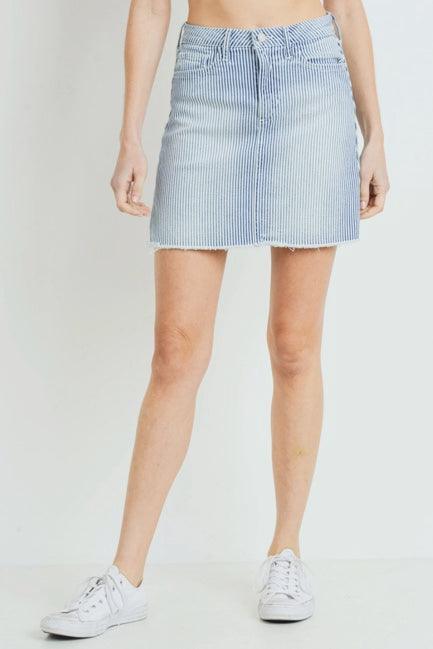 Whitewash Blue Jean Short Skirt - Kin Trading Post